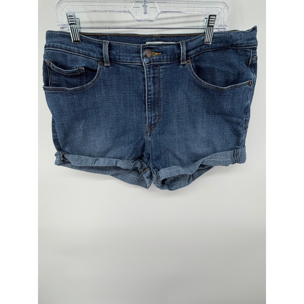 Levi Strauss Co Womens Classic Crop Denim Jean Shorts Size 16 Blue Cuffed‎